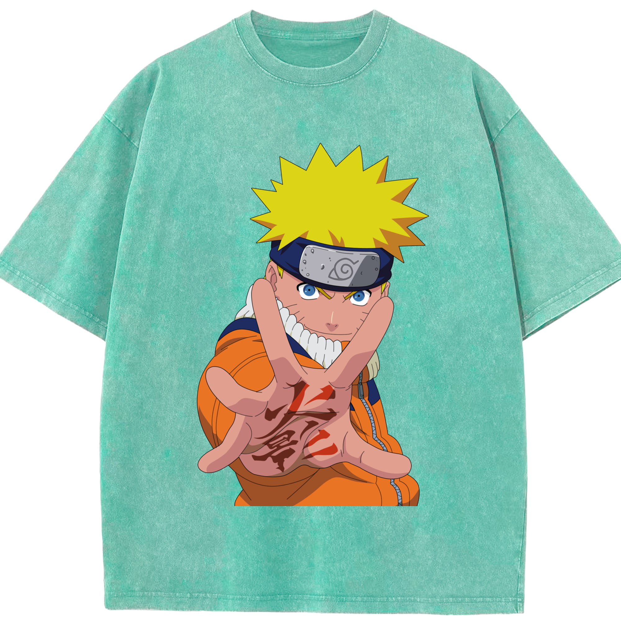 （画像用） NARUTO -ナルト- うずまき ナルト Uzumaki Naruto 綿100% ヴィンテージ風 半袖Tシャツ（フロントプリント）